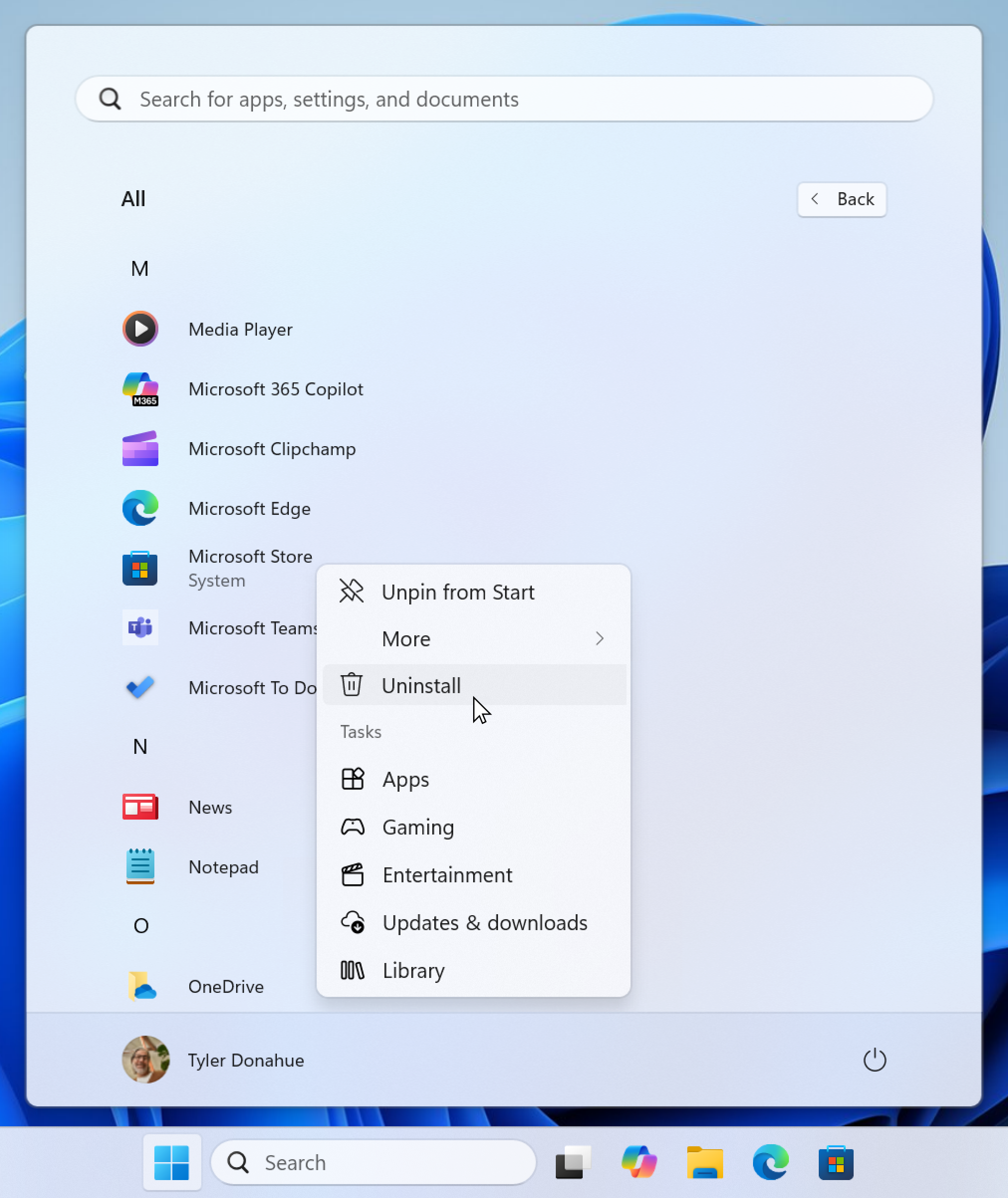 Ability to uninstall the Microsoft Store in the EEA.